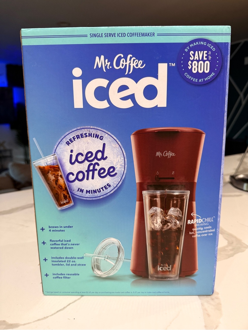 NEW Mr. Coffee Single Serve Iced Coffee Maker - Brown